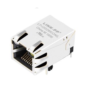 China RT1A-364A1R1A Compatible LINK-PP LPJ2026KONL 10/100 Base-T Tab Up Orange&Green/Yellow Led Single Port Modular Connector RJ-45 Magjack on sale