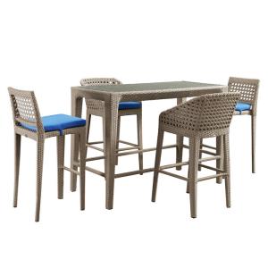 China Boho Style Rattan Rectangular Outdoor Bar Furniture factory