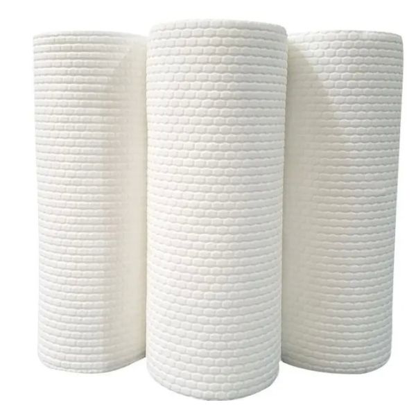 China BSCI White Non Woven Cloths Spunlace 60gsm Embossed PP Material factory