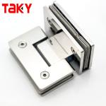 Square Glass to Glass Shower Room Glass Hinge with Polished Chrome Straight Edge
