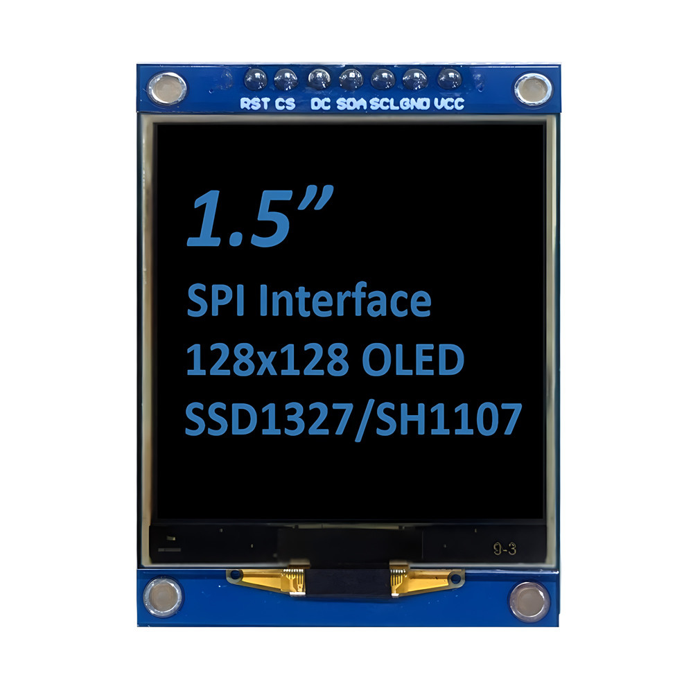 SPI 1.5-Inch OLED Display 128x128 Dot Matrix SSD1327/SH1107G White / Blue Fonts 7-Pin Module