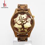 Luxury brand natural zebral wood watch custom logo Japan movt quartz watch wood