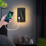 Modern Simple USB Rotating LED Wall Lamp Bedroom Hotel Headboard Reading