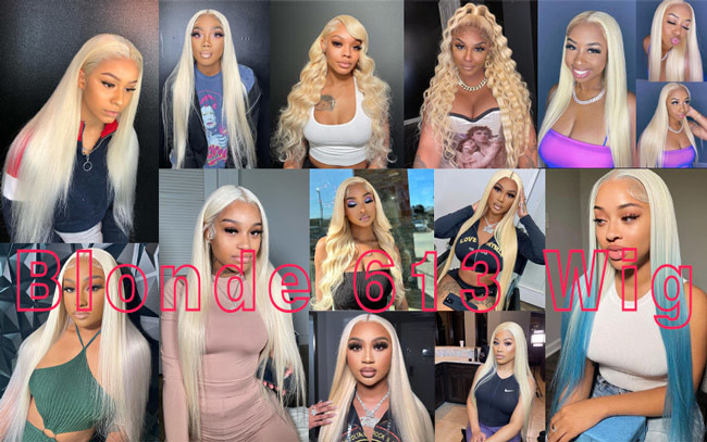 Blonde 613 Deep Wave Wig Human Hair Wig Brazilian Virgin Cuticle Aligned
