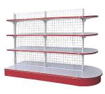 Grinding Back Panel Grocery Store Shelving , 120kg / Layer Showroom Display