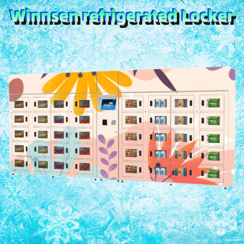 24 Hours Refrigerated Locker Self Service Smart Cabinet Transparent