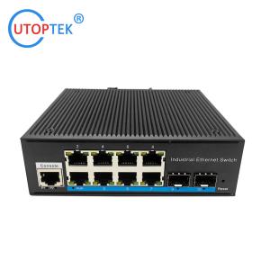 China L2 Managed Industrial 2x1.25G SFP+8x10/100/1000M RJ45 POE port+1xConsole port, DIN Rail,-40 ~+85 ℃ factory