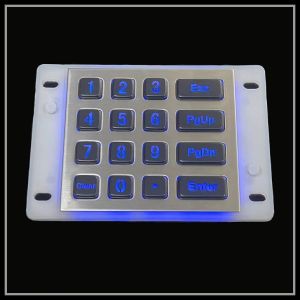 China Waterproof Metal Backlit Numeric Keypad Light Transmitting LED Light Emitting Keypad factory