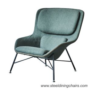 China Flax Upholstered 88CM 90CM Leather And Iron Dining Chairs factory