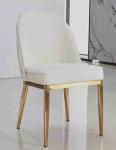White Velvet Fabric Padded Dining Room Chairs Simple Series Gold Stainless Steel