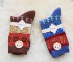 2015 Hot selling christmas patterned design eco-friendly winter wool dress socks