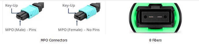 8 Fibers MPO to LC 8F MPO(male) -LC Fan-out 0.9mm 30-35cm Patch cable