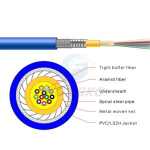 China 24 Core Lszh Flexible Indoor Fiber Optic Cable Armored GJSFJV 5mm~6mm factory