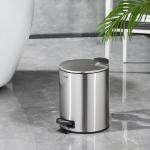 3L 5L 12L 20L 30L Iron Pedal Round Stainless Steel Trash Bin With Thin Lid