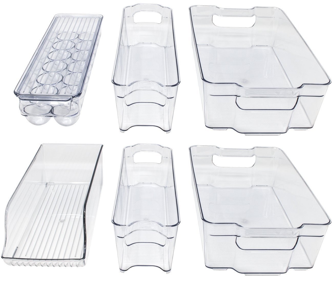 Fridge Bins and Freezer Organizer Refrigerator Bins Stackable Storage Containers BPA-Free Drawer