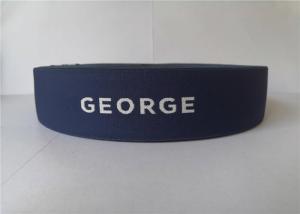 China 5 Cm Gray On Blue Elastic Webbing Straps Custom Logo For Underwear Waistband factory