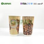 16OZ Double Wall Insulated Paper Cups Custom Printed Paper Cups With PE/PLA