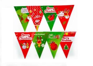 China Christmas Pennant String Flags Heat Tranfer Printing UV Protection OEM Offered factory