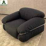 OEM Hotel Bedroom Furniture Fabric Single Black Sofa Chair Puffy Exterior Villa