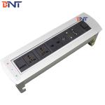 Rounded Corner 180 Degree Rotating Angle dDesk Flip Up Power Outlet