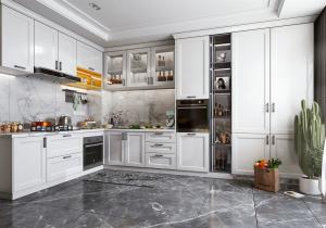 China Direct Import Wood Design Painting Kitchen Cabinet Economical Panel Material factory