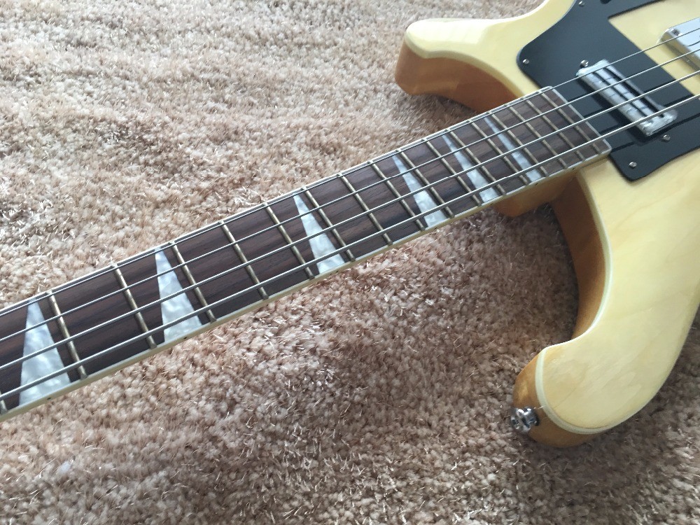 RIC BASS GUITAR 4003 Natural color set in neck Rosewood fingerboard shark inlay with custom bridges