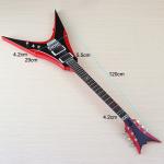 6 Strings Guitar 39 Inch V Shape Electric Guitar Neck Through Active Guitar