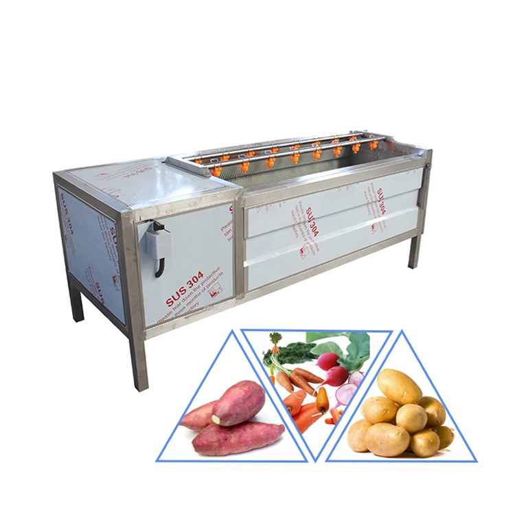 potato carrot ginger peeling machine brush wash machine