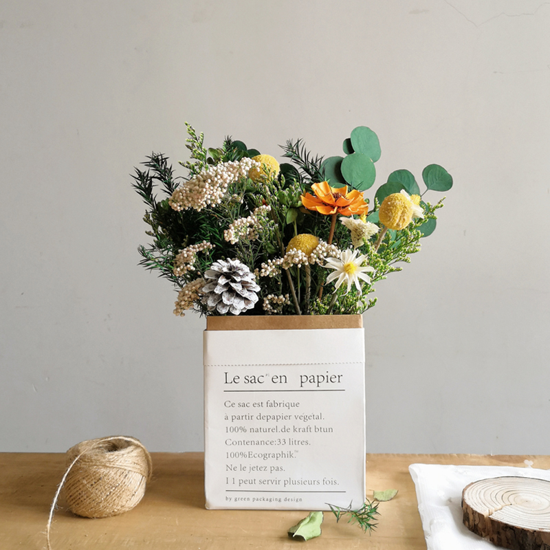 Black Paperboard Letter Pocket Bouquet Rose Packaging Holder Bag for Flower Packaging
