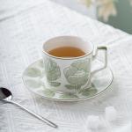 Sustainable Nordic Style Printed Flower Ceramic Coffee Cup And Saucer 200ml