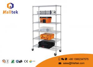 China Kitchen Wire Rack Shelving 4 Layers Black Powder Coated Chrome Wire Shelving on sale