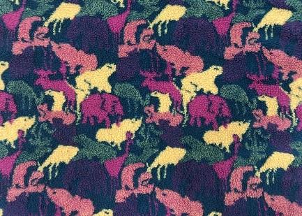 340GSM Soft Blanket Fabric / 100% Polyester Printed Woollike Sherpa Fleece