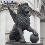 160cm Large Bronze Lion Statue Outdoor Metal Animal Decoration