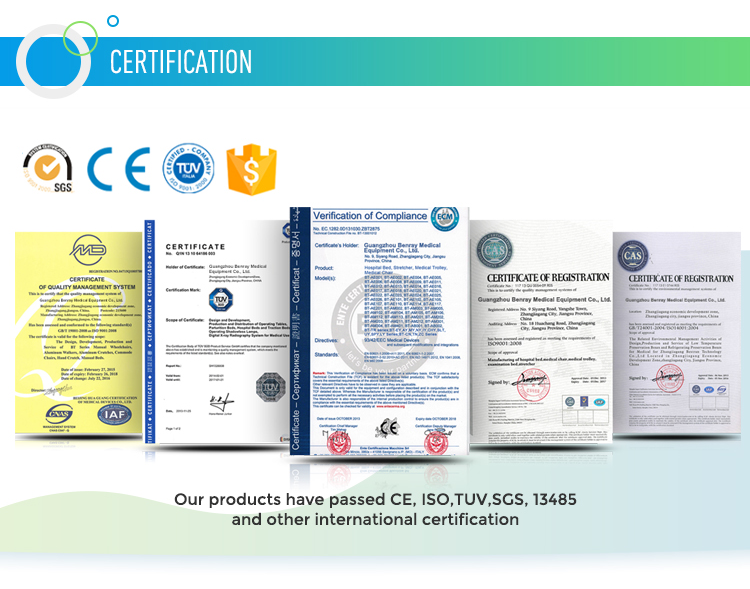 BR-SOT04 Height Adjustable Hospital Tray Stand With Post Mayo Trolley