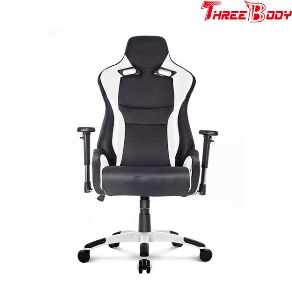 Comfortable High Back Office Chair , Black Pu Leather Race Car Style Office