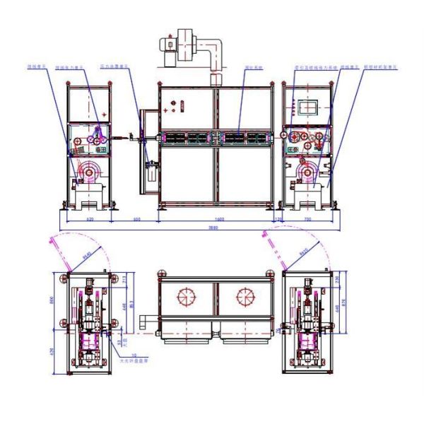 Double Layer Optical Fiber Rewinder With Coloring Function , Optical Fiber Production Line