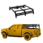 Silver Steel High Roll Bar Cover and Ladder for Roof Mounting on Pickup Truck