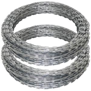 China 22 Coils Galvanized Barbed Wire Concertina Razor Barbed Wire with Zinc Coated Surface factory