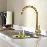 Promotion Durable Deck Mounted Single Handle Brass Color Kitchen Water Faucet