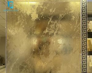 China Luxury Pure Gold Colour Floor Tiles 11mm With Sand Elements For Villa Bathroom Ktv factory