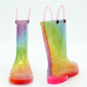 China Acid Resistant 28EU Kids Light Up Rain Boots With Heel Glow factory