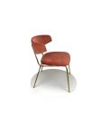 Velvet Seater 750mm Contemporary Leisure Chair with Gold Plating Metal Leg