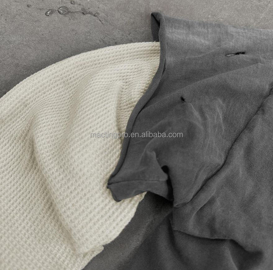Men'S Graphic Long Sleeve Shirts With Raw Hem Acid Washed Knitted Weaving