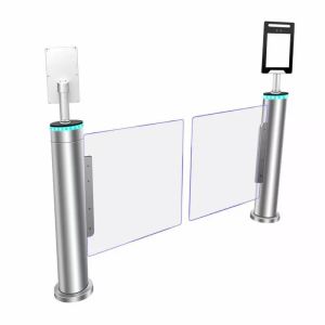 One Pillar Integrated Glass Swing Barrier Gate With Face Recognition For Wheel