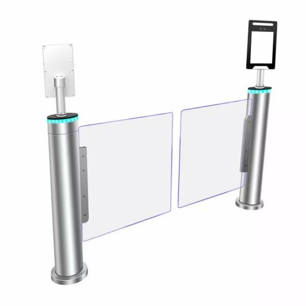 One Pillar Integrated Glass Swing Barrier Gate With Face Recognition For Wheel