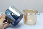 hot-selling thickness wall glass votive candle holder, spray color candle holder