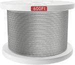 500FT Aircraft Steel Wire Rope SS Cable 7x7 For Deck Railing Kits Hardware 1/8"