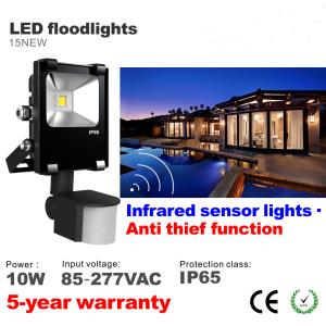 China 10W LED Floodlight with infrared motion sensor LED Flood light Outdoor Waterproof lamp factory