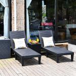 Outdoor Furniture Sun Bed for Swimming Pool Plastic Stackable Chaise Lounge