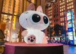Custom Outdoor Giant Inflatable Cartoon Cat Atmosphere Decoration With LED
